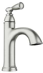 Moen Banbury Series 84945SRN Bathroom Faucet, 1.2 gpm, 1-Faucet Handle, Zinc, Spot Resist Brushed Nickel, Lever Handle